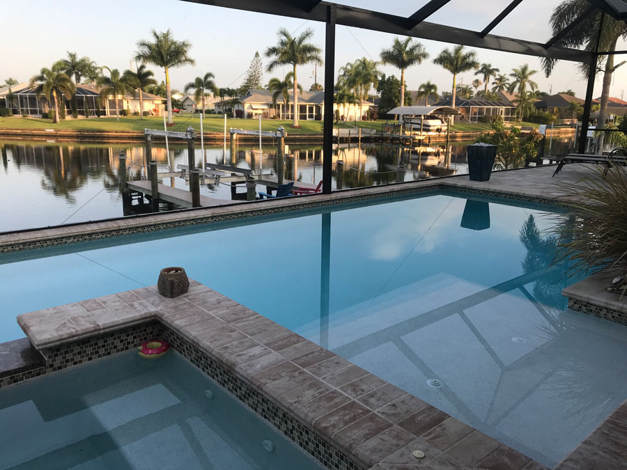 poolside backyard area of florida home